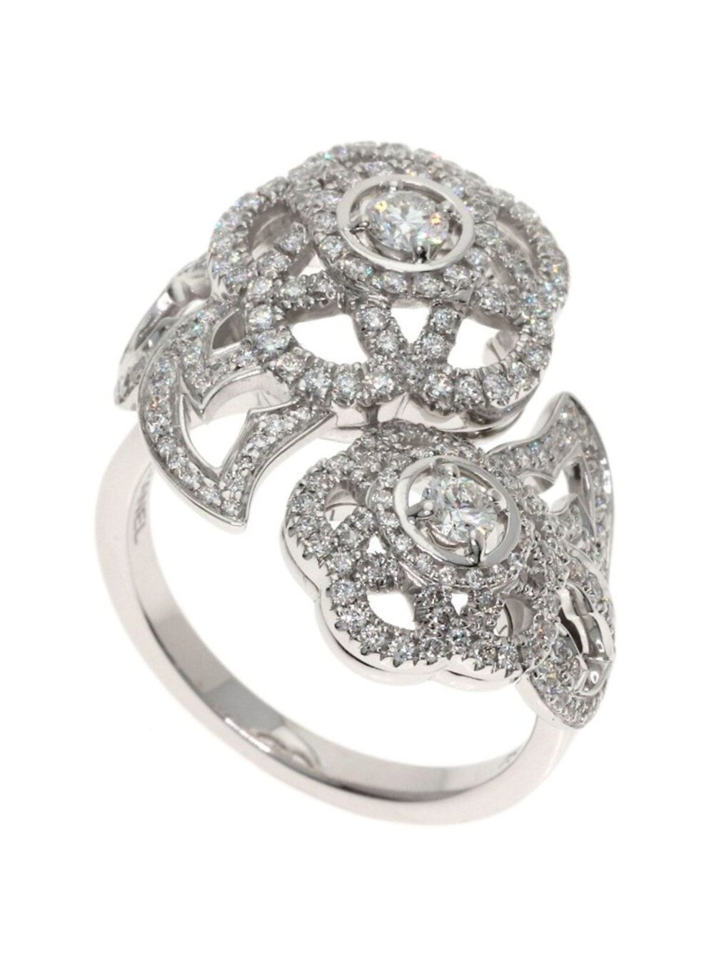 Chanel Camellia Diamond 53 Ring 18K White Gold